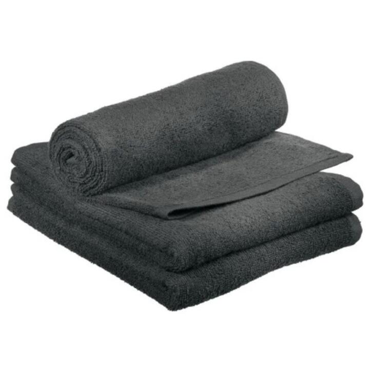 Comair 3er Sparhandtuch schwarz 30x90cm 100% Baumwolle