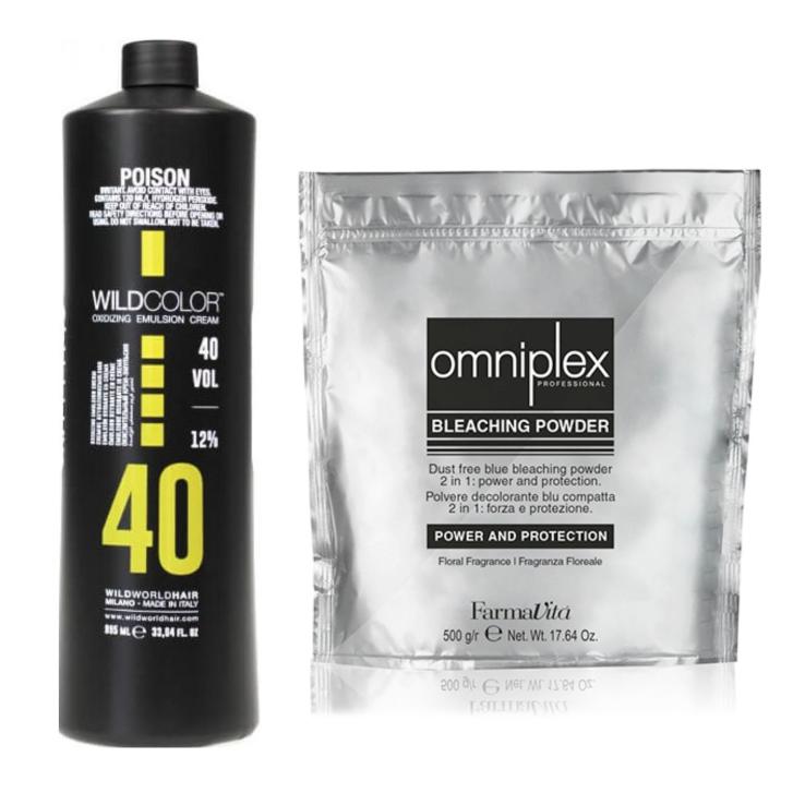 Omniplex Blondierung 500g + Wild Color Oxidant 12% 1 Liter - hochwertiges Set